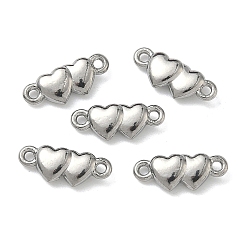 Нержавеющая Сталь Цвет 304 подвески-сердечки для пар из нержавеющей стали, не тускнеет, цвет нержавеющей стали, 5x12.5x2.5 мм, отверстие : 1 мм