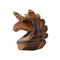 Тигровый глаз Натуральные украшения для витрины единорога с тигровым глазом, фигурка для украшения дома, энергетический камень рейки для исцеления, 50x55 мм