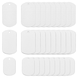 Platinum & Silver Aluminum Big Pendants, Stamping Blank Tag, Oval, Platinum & Silver, 30pcs/box