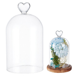Прозрачный Стеклянные крышки-куполы в форме сердца, крышки колокольчика cloche, арка, прозрачные, 100x180 мм