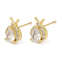 Настоящее золото 18K Серьги-кольца с треугольными подвесками в виде пчелы-стойки с фианитами, без свинца и без кадмия, реальный 18 k позолоченный, 10x8 мм