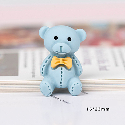 Медведь Непрозрачные кабошоны из смолы, голубой, Медведь Pattern, 23x16 мм