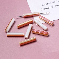 Темный Лосось Гальванические стеклянные бусины, граненые, прямоугольные, темный лосось, 19.5~20x4x4 мм, отверстие : 1 мм