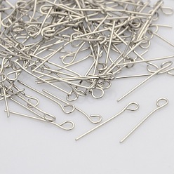 Stainless Steel Color 201 Stainless Steel Eye Pin, Stainless Steel Color, 16mm, Hole: 2mm, Pin: 0.6mm