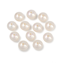 Морская Ракушка Пластиковые бусины abs, бусы имитация ракушек, плоско-круглые, жемчужные, цвет морской раковины, 12x9.5 мм, отверстие : 2 мм