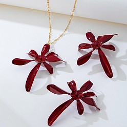 Золотой Комплекты из цветочного сплава с подвесками и серьгами-гвоздиками, золотые, 400 мм