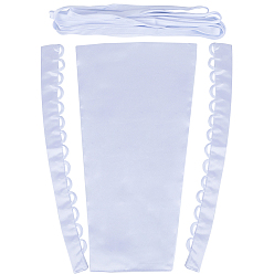 Белый Замена молнии в женском свадебном платье, атласный корсет с регулируемой посадкой на спине, платье для выпускного вечера со шнуровкой, белые, ткань: около 490x140~250x2мм, ткань для глаз: 480x46x3мм, отверстие : 15 мм, Шнур: 380x16x2 мм