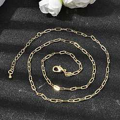 Настоящее золото 18K 2.5мм латунные текстурированные овальные звенья цепочки для женщин, долговечный, стойки покрытие, без свинца и без кадмия, реальный 18 k позолоченный, 18.50 дюйм (47 см)