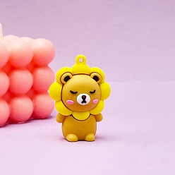 Золотистый Пластиковые подвески из пвх, лев прелести, золотые, 55 мм