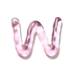 Letter W Transparente Harz-Alphabet-Anhänger, Brief Reize, letter.w, 41~45x33~52.5x8 mm, Bohrung: 3.5 mm