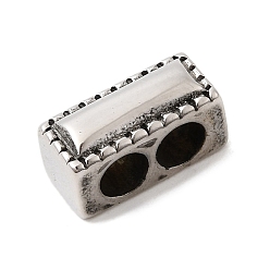 Античное Серебро 304 распорные втулки из нержавеющей стали, для изготовления кожаных браслетов, прямоугольные, античное серебро, 13.5x5.5x7.5 мм, отверстие : 4 мм