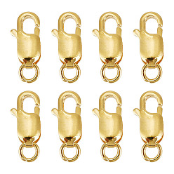 Золотой 8 шт. 925 застежки-когти из стерлингового серебра, с печатью 925, золотые, 10.5 мм, отверстие : 1 мм