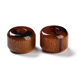 Сиена Cmолы европейские шарики, бусины с большим отверстием, колонка, цвет охры, 17.5x25x25 мм, отверстие : 7.5 мм