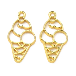 Золотой Подвесные подвески из сплава, для diy уф смолы, эпоксидная смола, Прессованные цветочные украшения, долговечный, мороженое прелести, золотые, 34x17.5x2.5 мм, отверстие : 2.3 мм