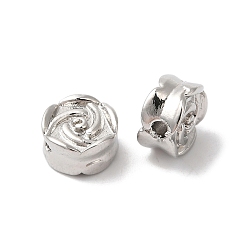 Платина Стойки обшивки латунные бусины, без кадмия и без свинца, долговечный, цветок, платина, 6.9x3.9 мм, отверстие : 1.4 мм