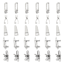 Античное Серебро 100 шт 5 подвески из сплава в тибетском стиле, бензопила и дрель и плоскогубцы и пила, античное серебро, 20~26.7x7.8~12x1.5~6 мм, отверстие : 1.8~6 мм, 20 шт / стиль