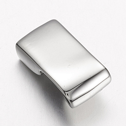 Stainless Steel Color Non-Tarnish 304 Stainless Steel Hook Clasps, For Leather Cord Bracelets Making, Stainless Steel Color, 23x12.5x10mm, Hole: 5.5x11mm