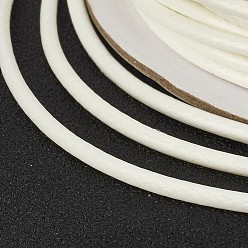 White Eco-Friendly Korean Waxed Polyester Cord, White, 1mm, about 169.51~174.98 Yards(155~160m)/Roll