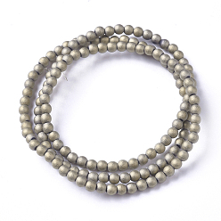 Antique Bronze Plated Electroplated Frosted Glass Bead Strands, Round, Antique Bronze Plated, 2.5mm, Hole: 0.7mm, about 150pcs/strand, 15.35 inch(39cm)