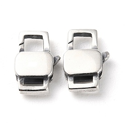 Античное Серебро 925 застежки-когти из таиландского стерлингового серебра, с печатью 925, античное серебро, 11x7.3x3 мм, отверстие : 3x1.2 мм