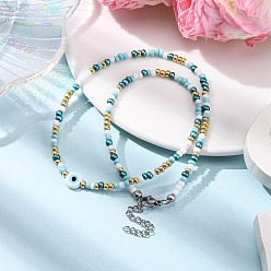 Разноцветный Женские бусины ручной работы, отпугивающие сглаз, и стеклянные бусины, красочный, 16.14 дюйм (41 см)