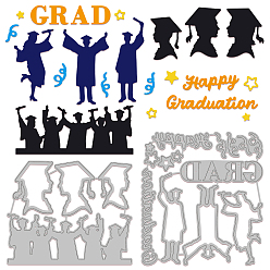 Human 2шт 2 стили выпускной сезон тема трафареты из углеродистой стали, для diy scrapbooking, Фотоальбом, декоративная бумага для тиснения, цвет нержавеющей стали, человеческий узор, 99~102x84~109x0.8 мм, 1 шт / стиль