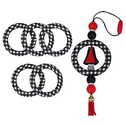 (52) Непрозрачная лаванда 5 шт. кольцо экологически чистые силиконовые бусины пищевого качества, чёрные, 65x9.5 мм, отверстие : 3 мм, внутренний диаметр: 44 мм