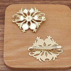 Light Gold Alligator-Haarspangen aus Legierung finden, Blume, Licht Gold, 50x40 mm, 10 Stück / Set