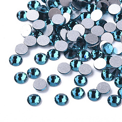 Indicolite Glass Flat Back Rhinestone Cabochons, Back Plated, Faceted Half Round, Indicolite, SS20, 4.6~4.8x2mm, about 1440pcs/bag