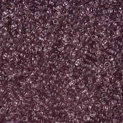Rosy Brown 12/0 Grade A Round Glass Seed Beads, Transparent Colours, Rosy Brown, 12/0, 2x1.5mm, Hole: 0.8mm, about 30000pcs/bag