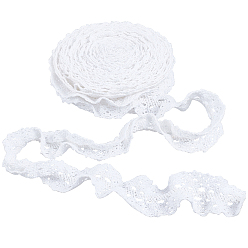 Белый 5 ярдов хлопковых шнуров, квартира с кружевом, аксессуары для одежды, белые, 22~25 мм