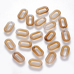 Wheat Acrylic Linking Rings, Quick Link Connectors, For Jewelry Cable Chains Making, Imitation Gemstone Style, Oval, Wheat, 14x8.5x2.5mm, Inner Diameter: 9x3mm