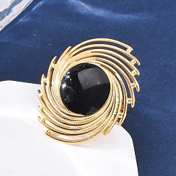 Золотой Круглые 304 эмалированные манжетные кольца из нержавеющей стали, золотые, 26x31.5 мм, внутренний диаметр: 17 мм