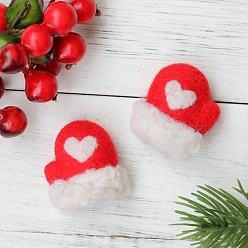 Couleur Mélangete Thème de noël gants broche cactus kit de feutrage à l'aiguille, y compris les instructions, 1 mousse pc, 4 aiguilles PC, 2 couleurs laine, 2 pcs broche trouver, couleur mixte, 25~115x5~85x2~29mm