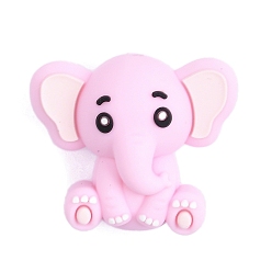 Pink Силиконовые бусины, слон, розовые, 25.5x30x16.5 мм, отверстие : 2 мм