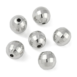 Платина CCB пластиковые шарики, граненые, круглые, платина, 9 мм, отверстие : 1.8 мм