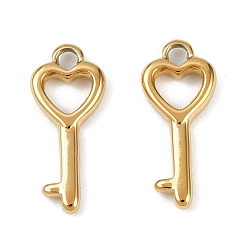 Key 304 прелести нержавеющей стали, золотые, ключ, 12x5x1.5 мм, отверстие : 1.2 мм