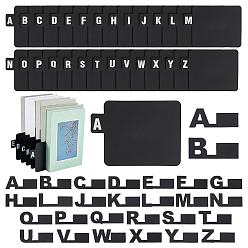 Mixed Shapes 52шт. 2 стили, пластиковые индексные вкладки из полипропилена, канцтовары школьные принадлежности, чёрные, разнообразные, 122x172x0.5 мм