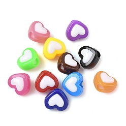 (52) Непрозрачная лаванда Непрозрачные акриловые бусины, сердце, разноцветные, 12.5x14x10.5 мм, отверстие : 4 мм, 746 шт / 500 г