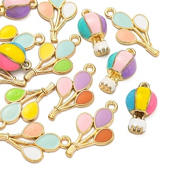 (52) Непрозрачная лаванда 15 шт 5 стили подвески из сплава эмали, подвески на воздушном шаре/воздушном шаре, разноцветные, 17.5~23.5x9.5~13x1.5~5.5 мм, отверстие : 1.2~1.8 мм, 3 шт / стиль