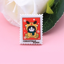 Красный Кабошоны из смолы для рождественской печати, прямоугольные, красные, 30.8x23.4x4.2 мм