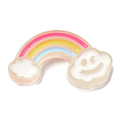 Радуга Кабошоны из полупрозрачной смолы, с эмалью, радуга, 17.5x33x7 мм