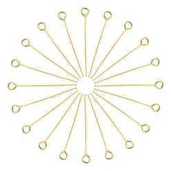 Настоящее золото 18K Латунные булавки, ювелирная фурнитура для плетения бижутерий, реальный 18 k позолоченный, 24 датчик, 25x0.5 мм