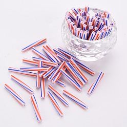 Разноцветный Стеклярус, непрозрачных цветов просачиваться, круглое отверстие, красочный, 20x2.5 мм, отверстие : 1 мм, Около 1950 шт / фунт