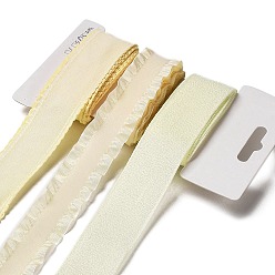 Светло-желтый 9 ярдов 3 стилей полиэфирной ленты, для поделок своими руками, бантики для волос и украшение подарка, Цветовая палитра лимонного шифона, светло-желтый, 1~1-1/8 дюйм (25~28 мм), около 3 ярдов / стиль