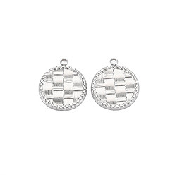 Нержавеющая Сталь Цвет 304 подвески из нержавеющей стали, плоско-круглые, цвет нержавеющей стали, 13x11.5x1 мм, отверстие : 1.2 мм