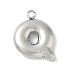Letter Q 304 начальные подвески из нержавеющей стали, цвет нержавеющей стали, Буква Q, 16~18x6~18x3 мм, отверстие : 1.8 мм
