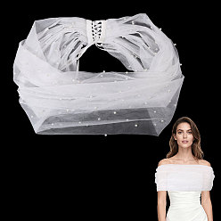 Белый 1шт. полиэстеровой марлевой накидки, Аксессуары для орнаментов, белые, 1025x80~785x6 мм