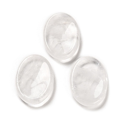 Хрусталь Натуральный кристалл кварца овальный камень для беспокойства, Кристаллический камень для лечения тревоги, исцеляющий большой палец, 34~35x24~25x6~7 мм