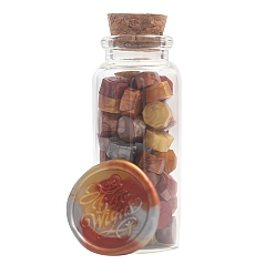 Saddle Brown Sealing Wax Particles, for Retro Seal Stamp, Octagon, Saddle Brown, Bottle: 30x77mm, 60pcs/bottle